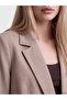 Özmarka New Season Beige Double-Breasted Collar Women's Blazer Jacket - 3