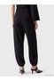Özmarka New Season Black Women's Shalwar Trousers with Elastic Waist - 3