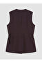 Peak New Season Brown V-Neck Belted Women's Classic Vest - 7
