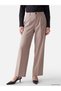 Özmarka New Season Beige Wide Leg Pleated Women's Fabric Trousers - 2
