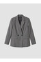 Ozmarka New Season Gray Double-Breasted Collar Women's Blazer Jacket - 6