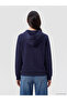 Ozmarka New Season Navy Blue Hooded Women's Zippered Sweatshirt - 4