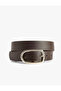 Faux Leather Belt with Metal Buckle