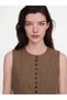 Ozmarka New Season Khaki Crew Neck Women's Classic Vest - 3