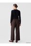 Ozmarka New Season Brown Elastic Waist Pleated Women's Fabric Trousers - 4