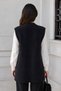 Women's Long Stone Buttoned Pocketed Vest - 3