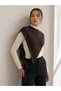 Women's Brown Knitwear Halter Neck Asymmetrical Shoulder Shawl Sal1317