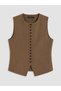 Ozmarka New Season Khaki Crew Neck Women's Classic Vest - 5