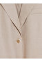 Vizyon New Season Brown Belted Women's 100% Linen Blazer Jacket - 6
