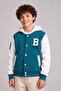 Boys' College Jacket Hooded Buttoned Printed Bomber Jacket - 4