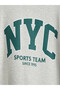 Ozmarka New Season Gray Nyc Printed Oversize Women's Sweatshirt - 6