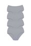 Tutku-4 Pieces Women's High Waist Bato Thick Rubber Panties Gray