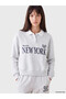Xside Gray Oversize Women's Thick Sweatshirt - 2