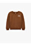 Printed Cotton Crew Neck Long Sleeve Sweatshirt