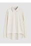 Vizyon New Season Beige Shirt Collar Soft Touch Women's Sweatshirt Tunic - 5