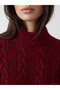 Half Turtleneck Patterned Women's Knitwear Tunic - 3