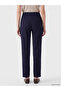 Vizyon New Season Navy Blue Slim Fit Women's Pleated Fabric Trousers - 4