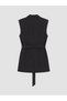 Peak New Season Black Belted Linen Blend Women's Classic Vest - 8