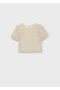 Beige Girls' Tasseled Blouse 7067