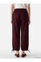 Vizyon New Season Burgundy Wide Leg Women's Trousers with Elastic Waist - 4