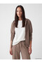Lcw Everyday Brown Soft Touch Oversize Women's Zippered Sweatshirt