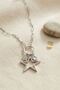 Silver Color Paperclip Chain Star Model Zircon Stone Women's Necklace