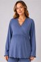 Pajama Set for Pregnant Women with Dressing Gown Indigo - 2