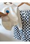 Checkerboard Patterned Ice Cream Punch Embroidered Tracksuit Set - 3