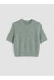 Ozmarka New Season Green Crew Neck Embroidered Women's Knitwear Sweater - 5