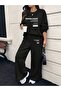 Women's Printed Top and Bottom Tracksuit Set Wide Leg Relaxed Fit
