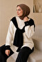 Shoulder Sweater, Accessory Tunic & Trousers, Two-Piece Knitwear Set