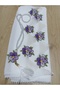 Needle-Embroidered White Color Prayer Mat with Prayer Beads
