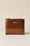 Women's Crocodile Patterned Small Wallet with Zipper Coin Compartment and Multi-Card Holder - 3