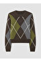 Ozmarka New Season Green Diamond Patterned Women's Knitwear Sweater - 5