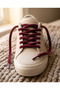Plush Velvet Knitted Burgundy Shoelaces 120 cm Thick Plump Sports Laces - 2