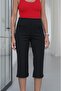 Black Capri Pants with Decorative Pockets - 5