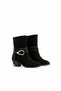 Women's Stylish Accessory Boots Genuine Black Suede Leather - 3