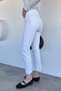 Cream Women's Tasseled High Waist Jean Denim Trousers - 4