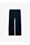 Straight-Leg Fabric Trousers with Side Pockets and Asymmetrical Closure Detail - 2