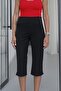 Black Capri Pants with Decorative Pockets - 4