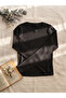 Black and White 2-Piece Crew Neck Basic Ultra Soft 100% Cotton Long Sleeve Blouse - 2