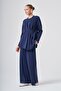 1044 Beli Pants Suit with Folded Waist Detail Navy Blue - 2