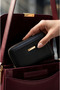 Women's Faux Leather Vertical Striped Zippered Multi-Compartment Luxury Wallet & Card Holder