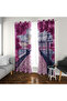 London Landscape Patterned 3D Digital Printed 2 Wing Background Curtain Living Room Hall Background Curtain - 2