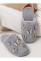Gray Butterfly Embroidered Plush House Slippers Soft Sole Warm House Slippers Stc1339 - 7