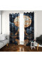 Paris Eiffel Landscape Patterned 3D Digital Printed 2 Wing Background Curtain Living Room Hall Background Curtain - 2