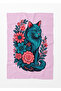 Cat and Flower Pattern 3D Digital Printed Blanket Fleece Tv Blanket - 5