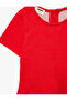 Short Sleeve Crew Neck Pleated Dress - 7