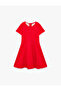 Short Sleeve Crew Neck Pleated Dress - 5