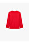 Cotton Printed Red Boys' Long Sleeve T-Shirt 7Wkb10150Tk - 5